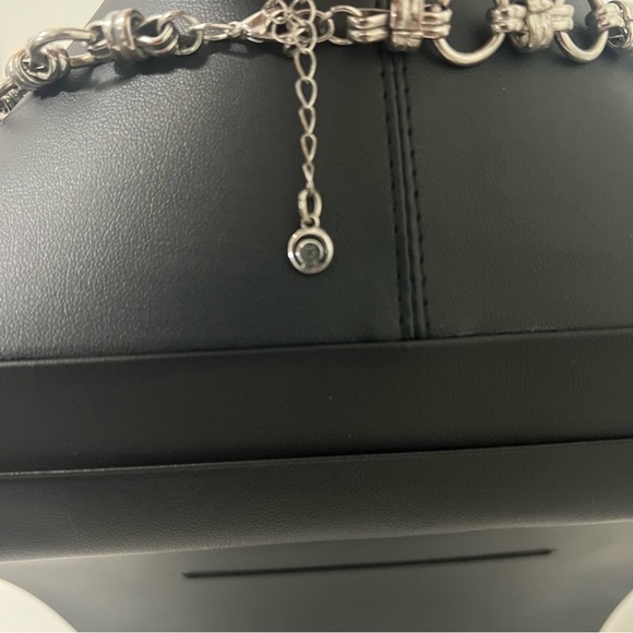 1946 Silver Circle Chain Link Necklace Casual Statement Minimalist - Picture 5 of 6